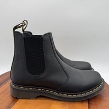 Usado, Botas Chelsea Femininas Dr Martens 11 Biqueira Macia Trabalho Couro Preto Slip On Bootie comprar usado  Enviando para Brazil