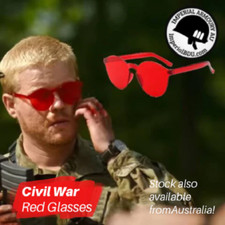 Gafas rojas de película de la Guerra Civil - Gafas de sol rojas Amear ENVIAMOS A EE. UU. COMPRA 3 = 20% DE DESCUENTO segunda mano  Embacar hacia Mexico