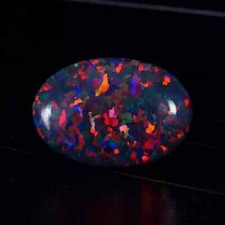 Cabochão de seda preta australiano 3-4 quilates opala de fogo 12x10 mm pedra preciosa com certificação EGL comprar usado  Enviando para Brazil