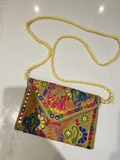Embroidered yellow pink for sale  SLOUGH