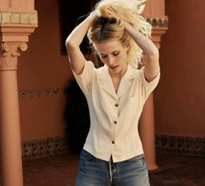 Blusa Doen Feminina Marfim Cáspio Top Seda Manga Curta Crop Fit Tamanho XS comprar usado  Enviando para Brazil