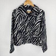 Jaqueta Requirements Feminina Tamanho G Preta Branca Estampa de Zebra Gola Zíper Algodão comprar usado  Enviando para Brazil
