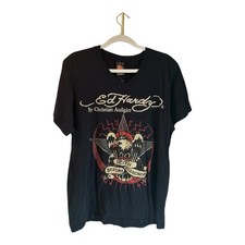Camiseta Preta Ed Hardy By Christian Audigier Death Before Dishonor Tamanho XL Nova  comprar usado  Enviando para Brazil