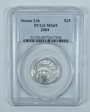 2004 $25 American Platinum Eagle 1/4 Oz 0,25 Oz Platinum MS69 PCGS comprar usado  Enviando para Brazil
