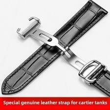 Pulseira de couro genuíno com fivela dobrável 14mm-25mm para Cartier Tank comprar usado  Enviando para Brazil