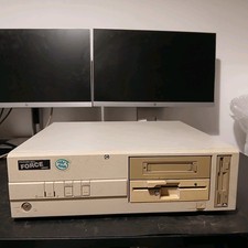 Computadora Packard Bell Force 486 PC DOS 6.22 pequeña beige vintage segunda mano  Embacar hacia Mexico