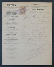 Invoice 1887 metals d'occasion  Expédié en Belgium