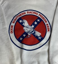 Moletom Dixie Southern Racing Pigeon Assn vintage branco LG Confederate DSRPA  comprar usado  Enviando para Brazil
