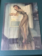 Art Frahm "Snack da Meia-Noite" 1955 Arte pinup original litho 18x24 cozinha vintage comprar usado  Enviando para Brazil