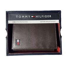 Carteira masculina de couro com três dobras Tommy Hilfiger bloqueio RFID identificação de cartão de crédito comprar usado  Enviando para Brazil