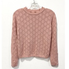Novo sem etiquetas: Marea - Pointelle rosa feminino, malha aberta, suéter leve (pequeno) comprar usado  Enviando para Brazil
