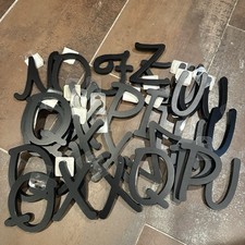 Lote misto de 32 coroas de madeira alfabeto letras pretas 5" arte artesanato projetos faça você mesmo comprar usado Lote misto de 32 coroas de madeira alfabeto letras pretas 5" arte artesanato projetos faça você mesmo comprar usado  Enviando para Brazil