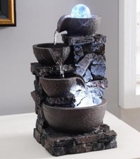  Fuente de mesa para decoración del hogar piedra interior cuatro cuencos rocas naturales de río  segunda mano  Embacar hacia Mexico