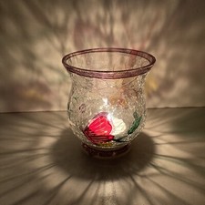 Crackle glass vase for sale  LONDON