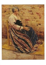 Cartão postal Max Liebermann "Mulher com um gato" 1878 Getty Museum CA ESTADO PERFEITO não usado comprar usado  Enviando para Brazil