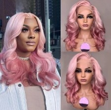 Perucas Body Wave curtas bob ombre rosa cabelo humano brasileiro 13X4 peruca frontal de renda comprar usado  Enviando para Brazil