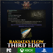 Używany, PATH OF EXILE 2 💎RAKIATA'S FLOW 💎 WSPARCIE LINII 💎 TRZECI EDYKT NOWA LIGA na sprzedaż  PL