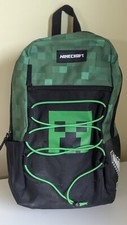 MOCHILA MINECRAFT Creeper Youth compartimentos escolares preto verde 17x11x6" excelente estado usado!, usado comprar usado  Enviando para Brazil