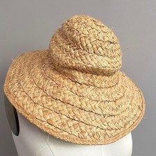 Chapéu Vintage Natural de Palha Ráfia Disquete Aba Grande - O/S comprar usado  Enviando para Brazil