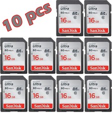 LOTE 10x Cartão de Câmera SanDisk Ultra 16GB 80MB/s SD SDHC SDSDUNB Classe 10 FULL HD comprar usado  Enviando para Brazil