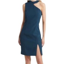 Usado, Mini vestido azul-petróleo escuro French Connection Echo Crepe um ombro novo sem etiquetas - Tamanho 6 comprar usado  Enviando para Brazil