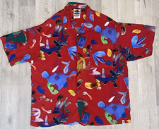 Camisa havaiana Element Skateboard grande vermelha colorida abstrata brilhante acampamento de skate comprar usado  Enviando para Brazil