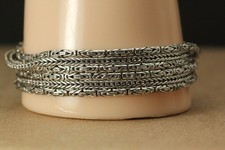 Pulseira Bali 6 fios de prata esterlina 925 e ouro amarelo 14k 52,3 gramas (BR5405) comprar usado  Enviando para Brazil