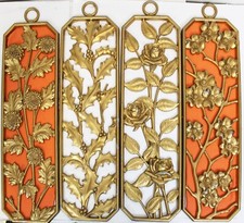 Antigo Centro-Oeste 4 Estações Conjunto de Metal Decoração de Parede Placa Metal Madeira de Cachorro Rose Holly Flowe comprar usado  Enviando para Brazil