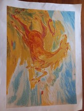 Litografia aligi sassu usato  Italia
