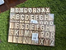 Usado, 2" alfabeto de madeira natural letras de madeira decoração de parede artesanato infantil faça você mesmo 300 letras comprar usado  Enviando para Brazil