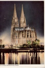 Pocztówka : KOLONIE - Katedra nocą , 1954 stemplowane na sprzedaż  Wysyłka do Poland