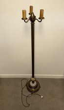 Lâmpada de assoalho vintage estilo Rembrandt 3 luzes tocha bronze e vidro opala comprar usado  Enviando para Brazil