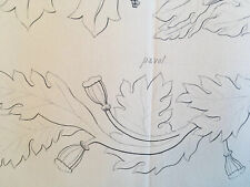 Desenho feito à mão tinta folha de carvalho Acanthus XIX ° tamanho A3 planta comprar usado  Enviando para Brazil