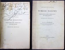 1897 Gourdiat, J. Tumeurs Malignes Medicina Firmado Dedication Copy segunda mano  Embacar hacia Argentina