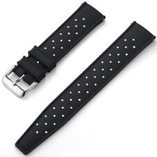 Bracelet Montre Tropical Vintage Caoutchouc 20mm 22mm Noir Bleu Rouge Orange, usado comprar usado  Enviando para Brazil