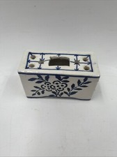 Antiguo 1940 Azul Y Blanco Faience Go Porcelana Brote Ladrillo Floral Rana ELPA Raro segunda mano  Embacar hacia Mexico