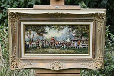 Bruno Krauel (1907–1999) – Wyścigi konne – Olej na drewnie – sygnowany – z ramą na sprzedaż Bruno Krauel (1907–1999) – Wyścigi konne – Olej na drewnie – sygnowany – z ramą na sprzedaż  PL