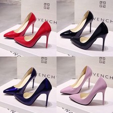 Salto alto agulha nude couro envernizado pontiagudo, sapatos de casamento, sapatos de banquete comprar usado  Enviando para Brazil