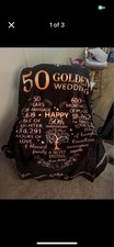 Usado, Cobertor de arremesso 50º aniversário - Presentes de casal de casamento dourado - 50 anos de ma... comprar usado  Enviando para Brazil