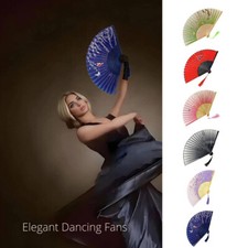 Ventilador grande dobrável ventilador de mão ventilador de palmas para dança de linha botas elegantes no chão comprar usado  Enviando para Brazil