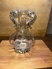 Glass vase silver for sale  BEWDLEY