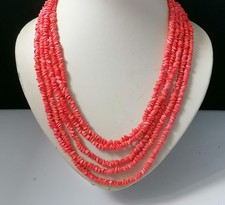 Coral glass necklace for sale  TELFORD