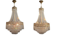 Par de lustre de cristal antigo vintage latão LED cesta teto comprar usado  Enviando para Brazil