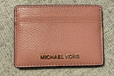 Porta-cartões Michael Kors couro pebbled rosa macio comprar usado  Enviando para Brazil