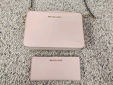 Bolsa Michael Kors JET SET LG Ew tiracolo rosa plus carteira, usado comprar usado  Enviando para Brazil