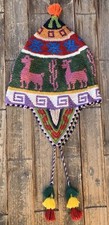 Usado, Chapéu Chullo da Montanha Andina Peruana Tecido à Mão Colorido Talvez Vintage Peru comprar usado  Enviando para Brazil