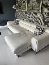 Natuzzi white leather for sale  KNUTSFORD