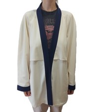Wallis Exclusive Ladies Milk Kimono Jacket Indigo Cape Open Ivory Mantle Size L na sprzedaż  PL