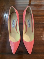 Jimmy Choo Romy 100 Bombas de Couro Patente Flamingo, Salto 4", Tamanho UE 42/EUA 12 comprar usado  Enviando para Brazil