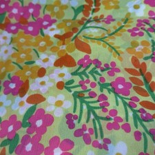 Tecido floral vintage 1971 Kloppman Mills 4,26 jardas 180”x43” poliéster retrô, usado comprar usado  Enviando para Brazil